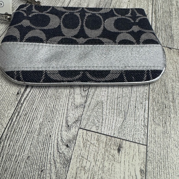 Coach Blue Denim & Silver Signature C Wristlet NWT - Picture 5 of 10